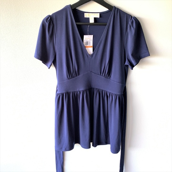 Michael Michael Kors V-neck Puff Sleeve Top Small - Picture 2 of 8